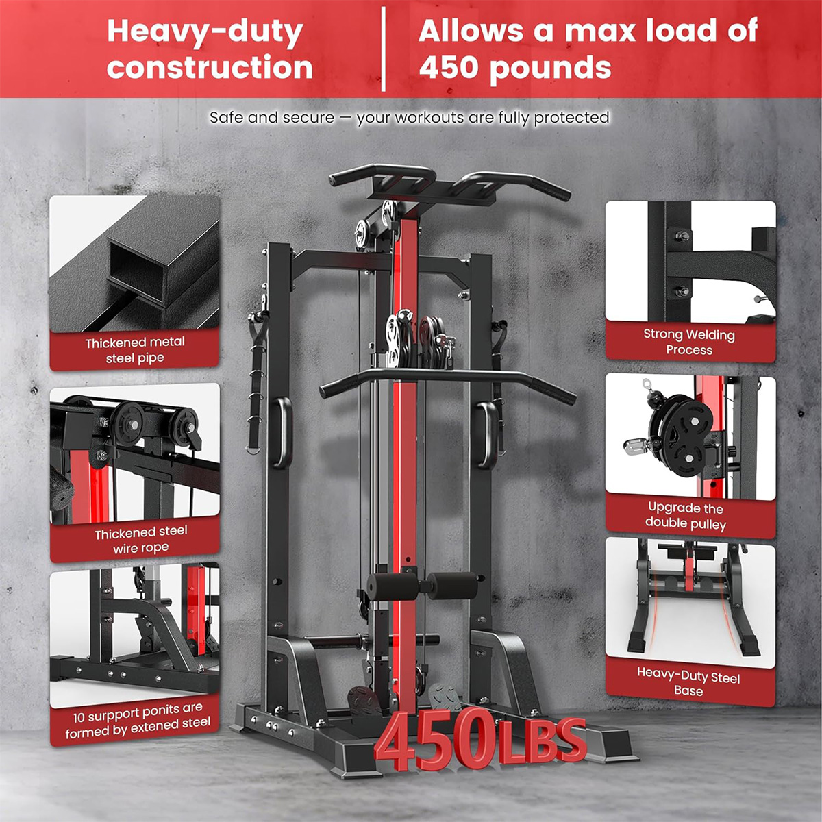 Pooboo Home Gym Machine - High - Leg Home Gym Workout ulasan dan harga