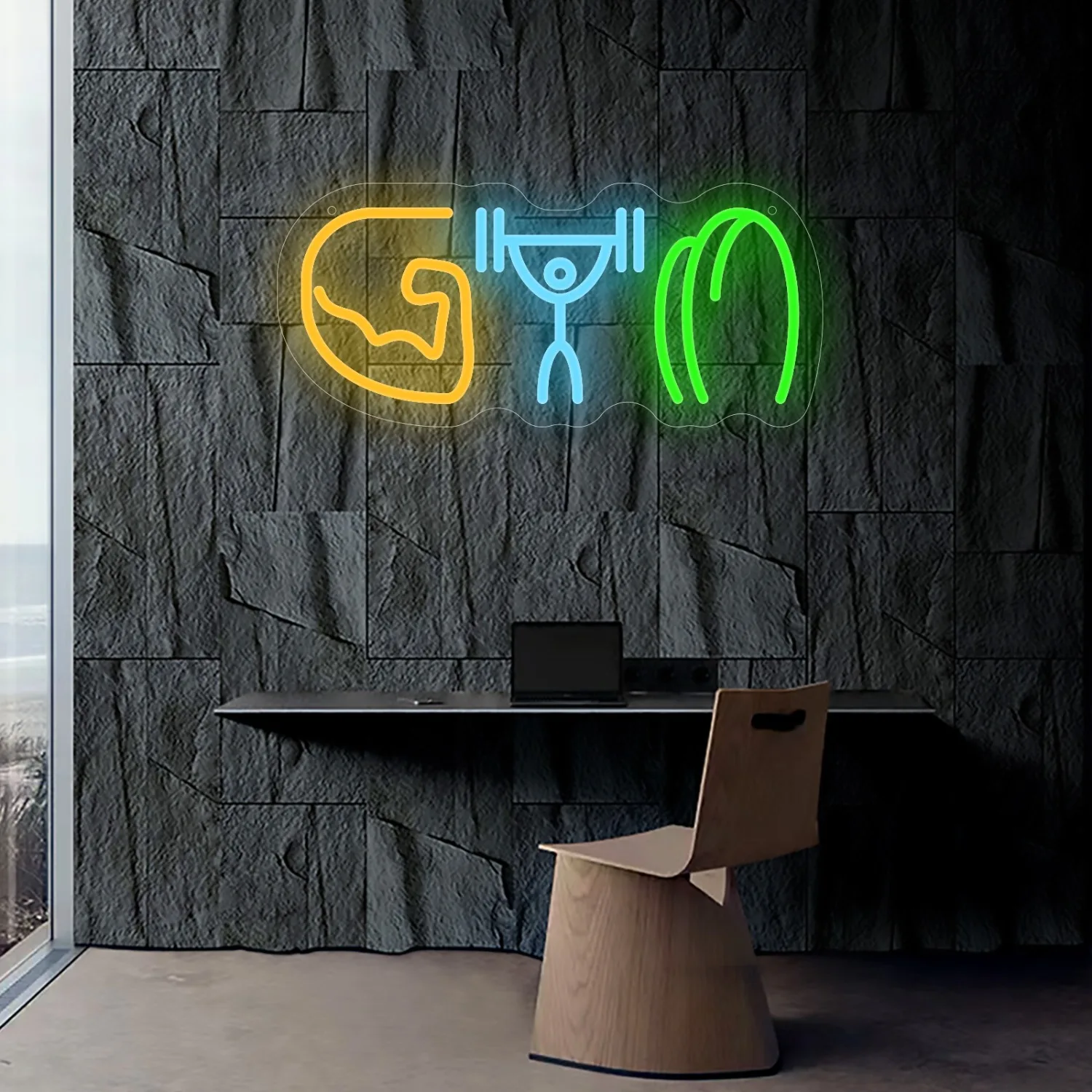 Gym Neon Sign Weightlifting Mu - Home Gym Neon Sign ulasan dan harga