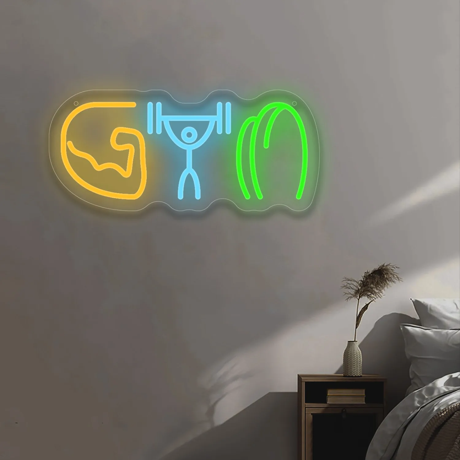Gym Neon Sign Weightlifting Mu - Home Gym Neon Sign ulasan dan harga