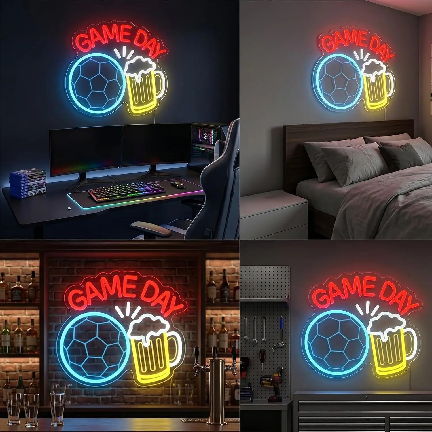 LED Neon Sign Soccer Neon Ligh - Home Gym Neon Sign ulasan dan harga