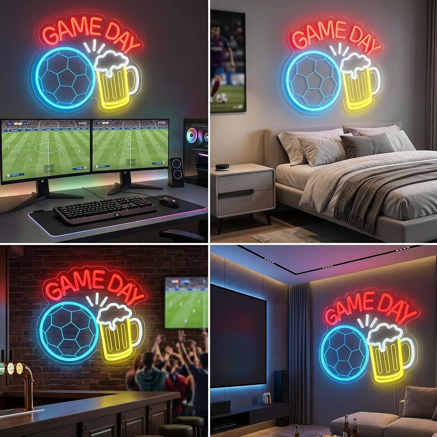 LED Neon Sign Soccer Neon Ligh - Home Gym Neon Sign ulasan dan harga