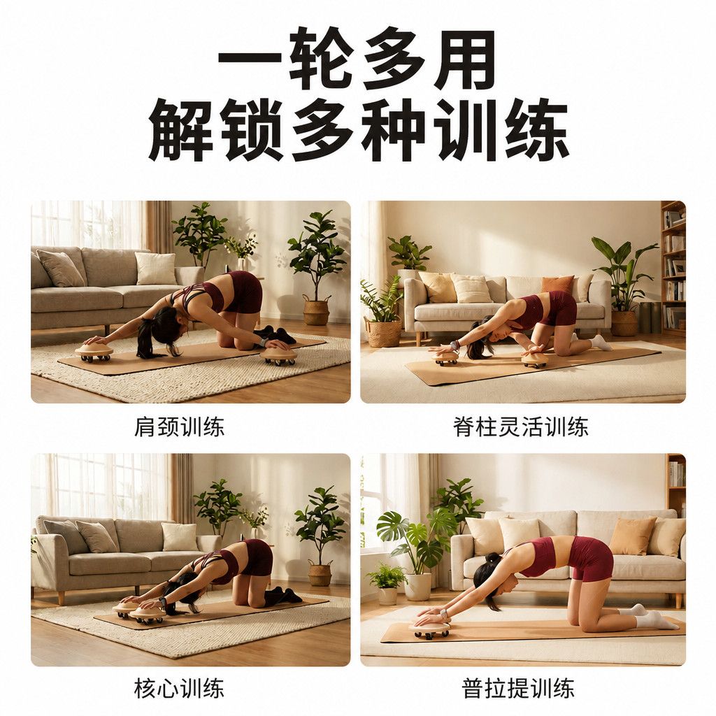 Wooden Core Slider With Univer - Home Gym Yoga ulasan dan harga
