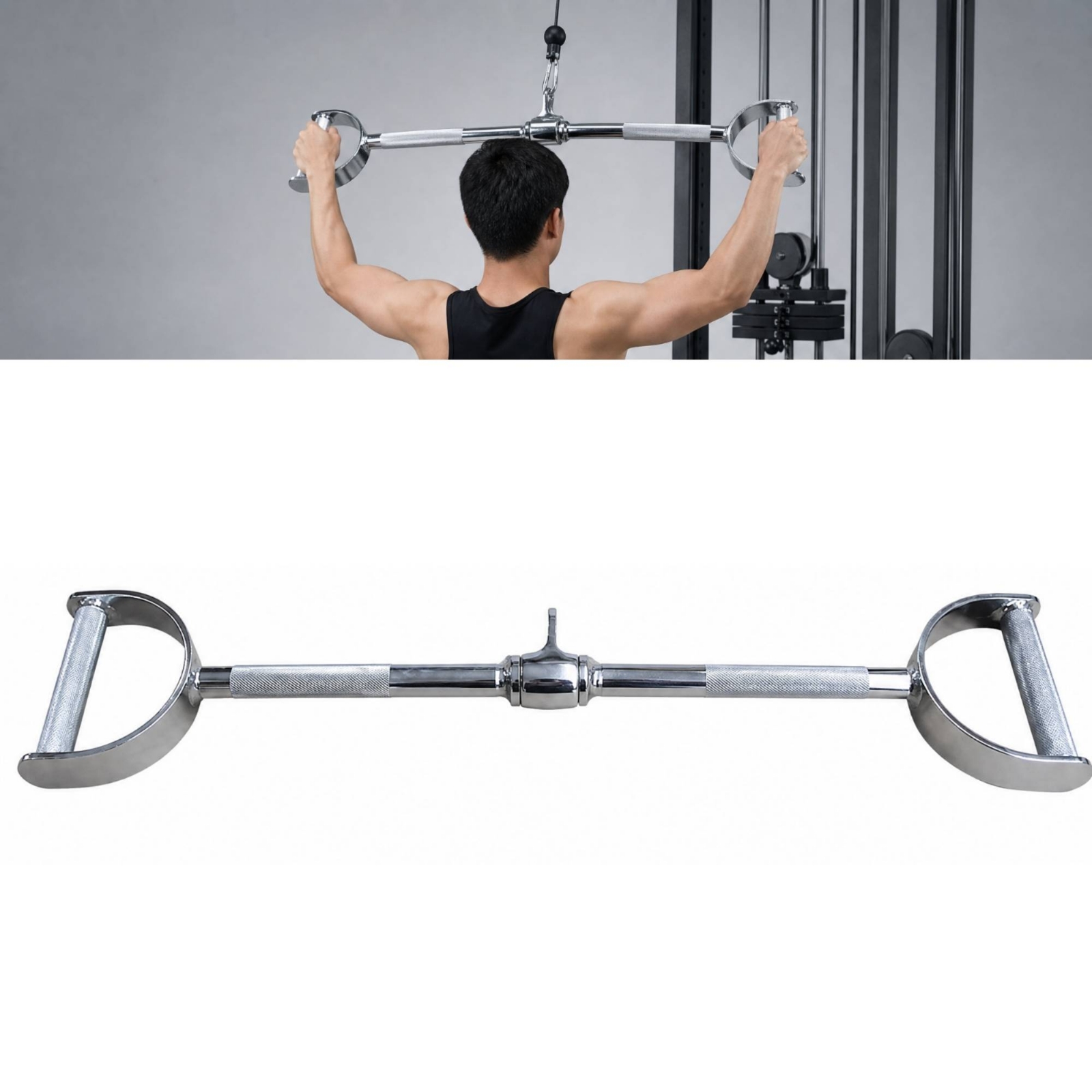 D-Shaped Wide-Grip Cable Handl - Lat Pulldown Cable ulasan dan harga