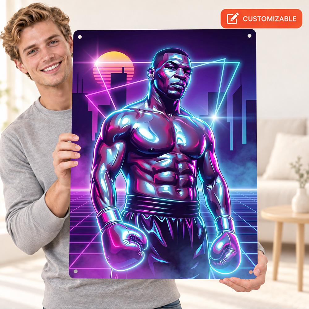 Mike Tyson Boxing Textured Met - Home Gym Neon Sign ulasan dan harga