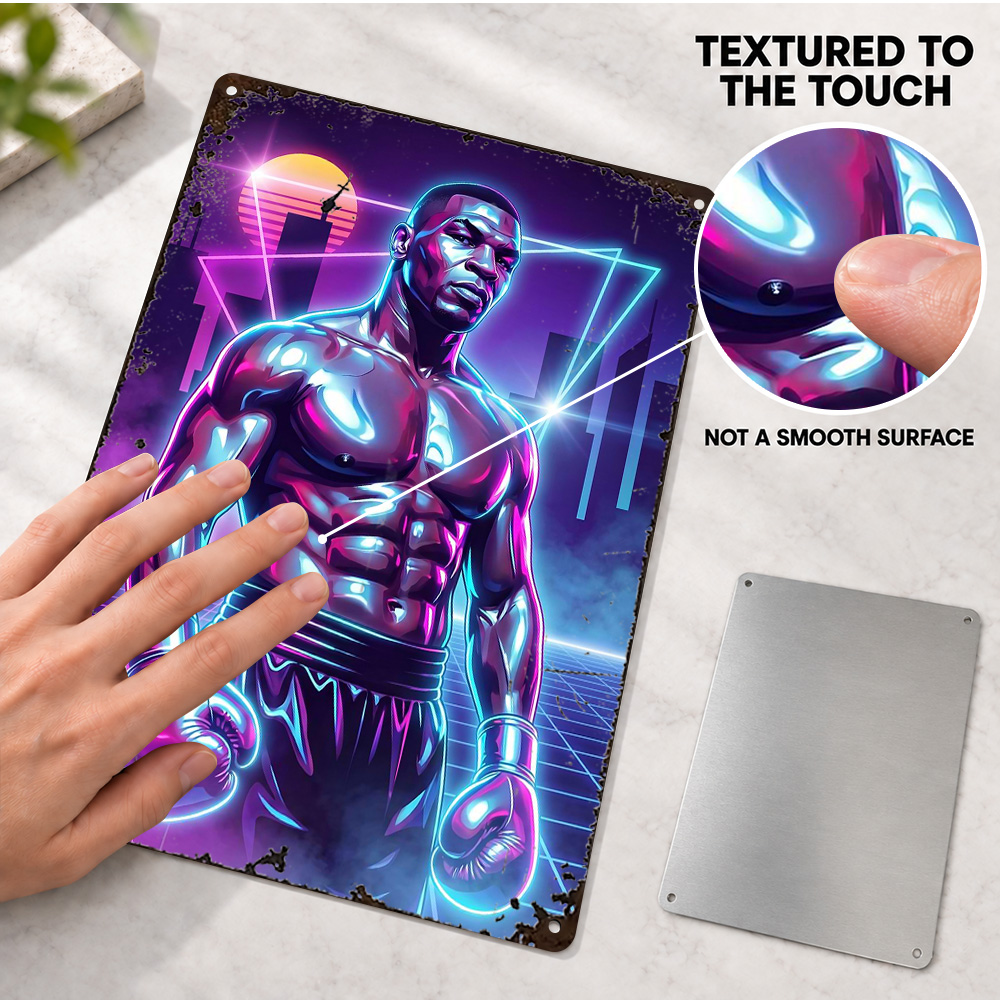 Mike Tyson Boxing Textured Met - Home Gym Neon Sign ulasan dan harga