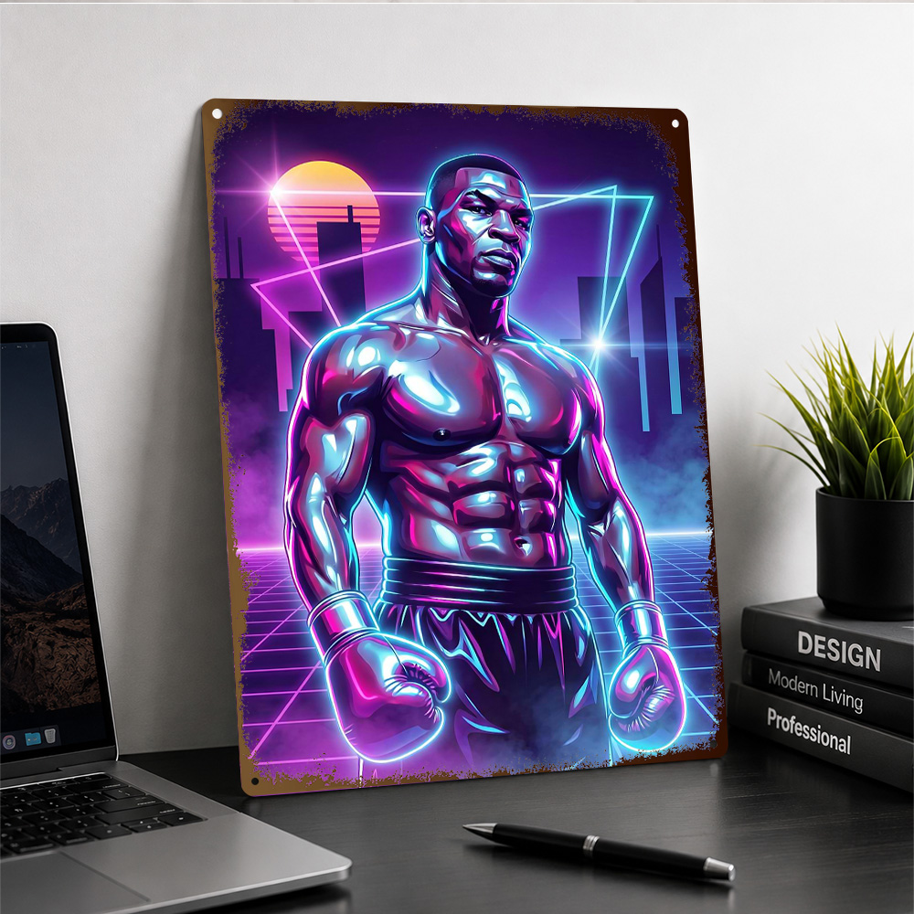 Mike Tyson Boxing Textured Met - Home Gym Neon Sign ulasan dan harga