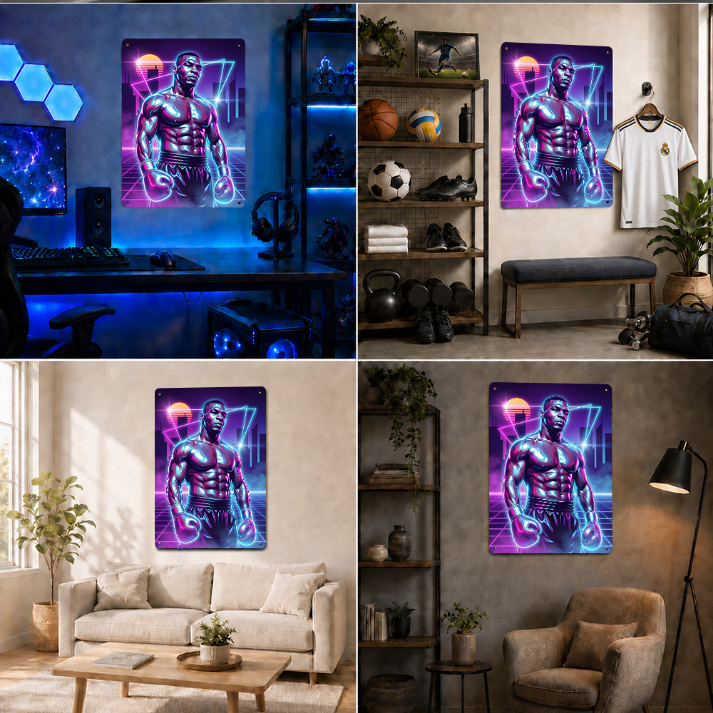 Mike Tyson Boxing Textured Met - Home Gym Neon Sign ulasan dan harga